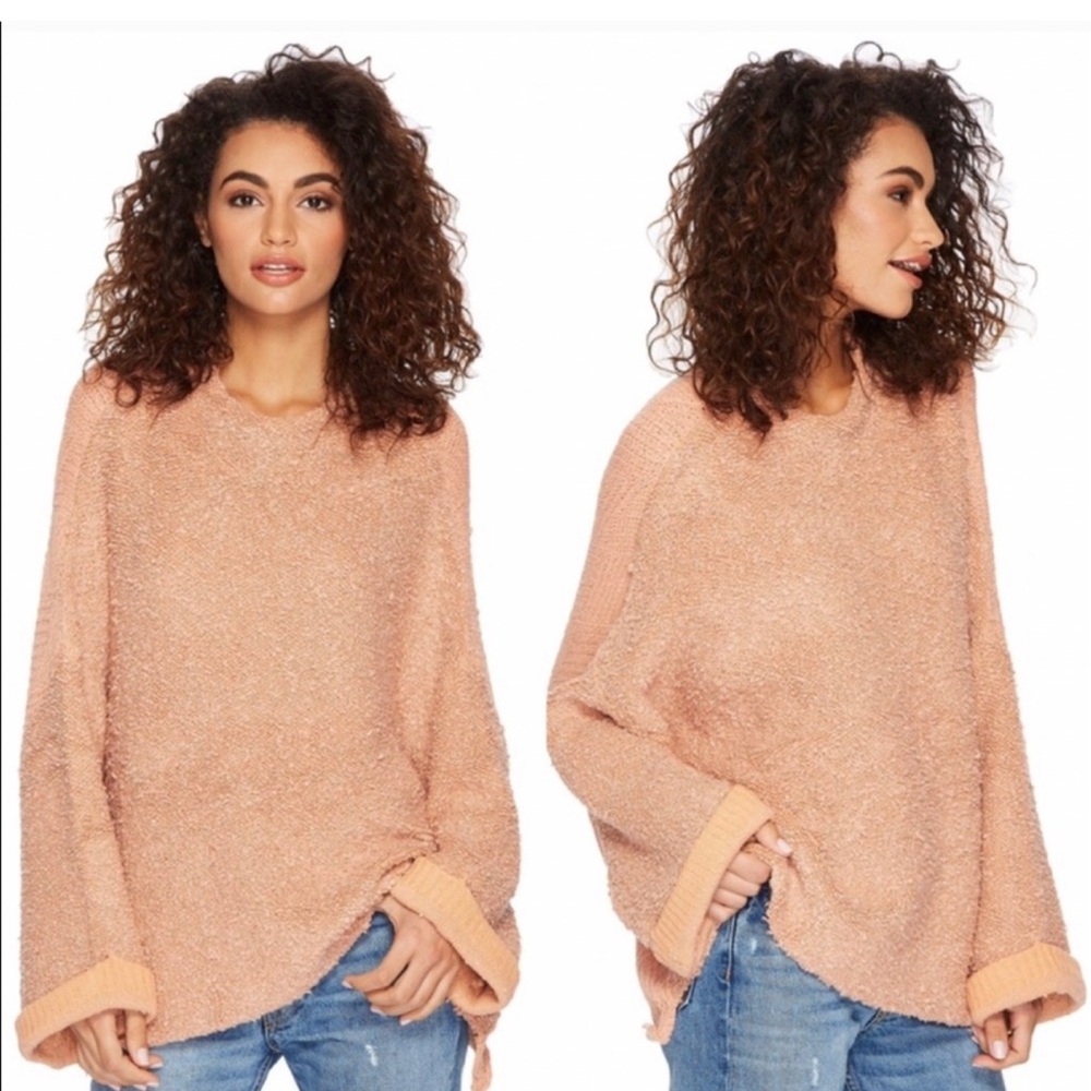 Free People Oversized Peach Sweater 🍑